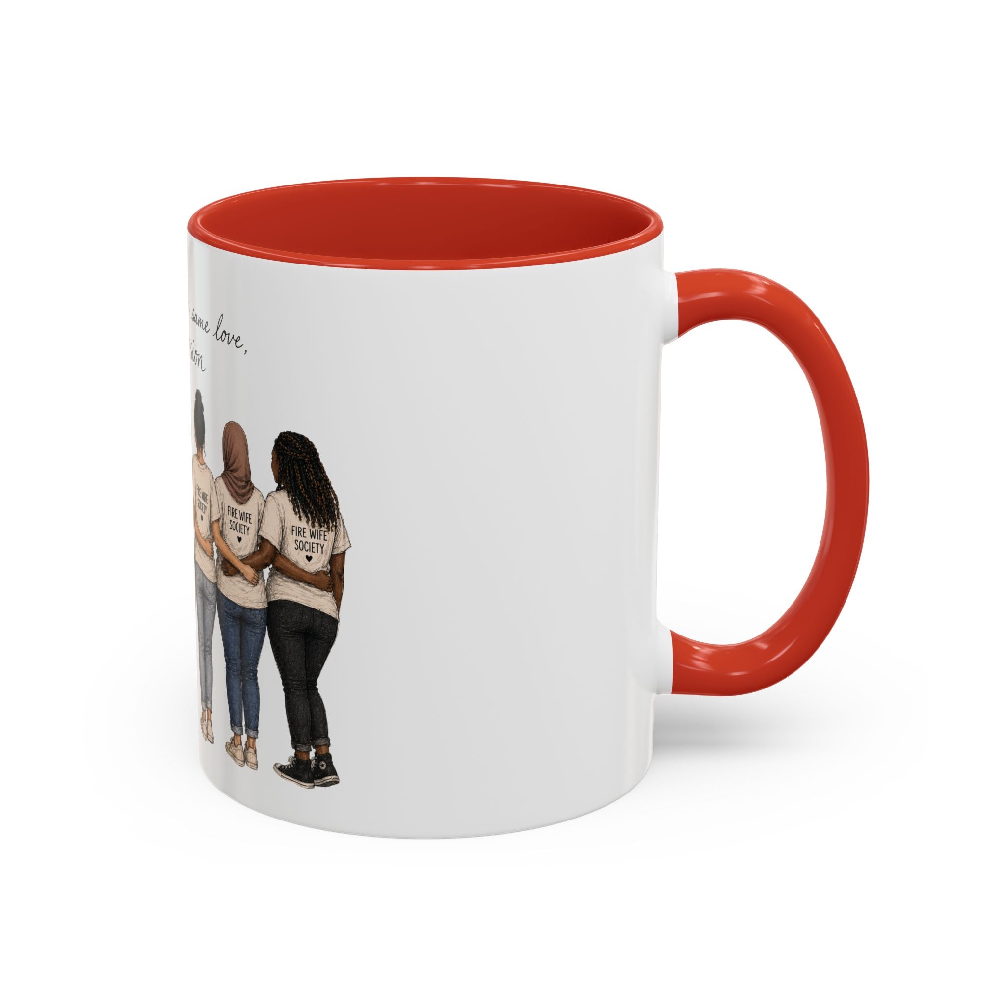 Accent Coffee Mug — "Different Stories, Same Love, One Mission" Women Unity Design (11/15oz)