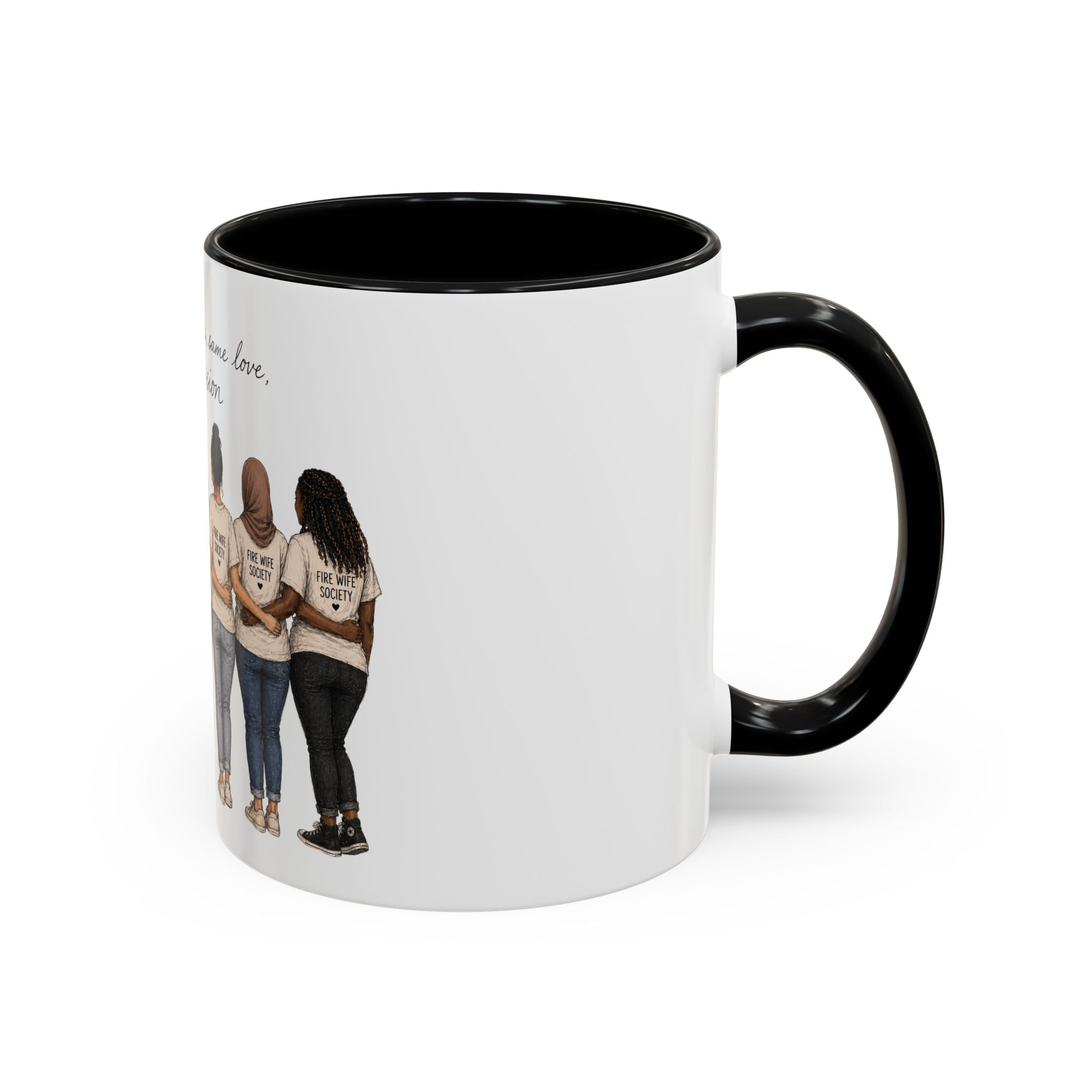 Accent Coffee Mug — "Different Stories, Same Love, One Mission" Women Unity Design (11/15oz)