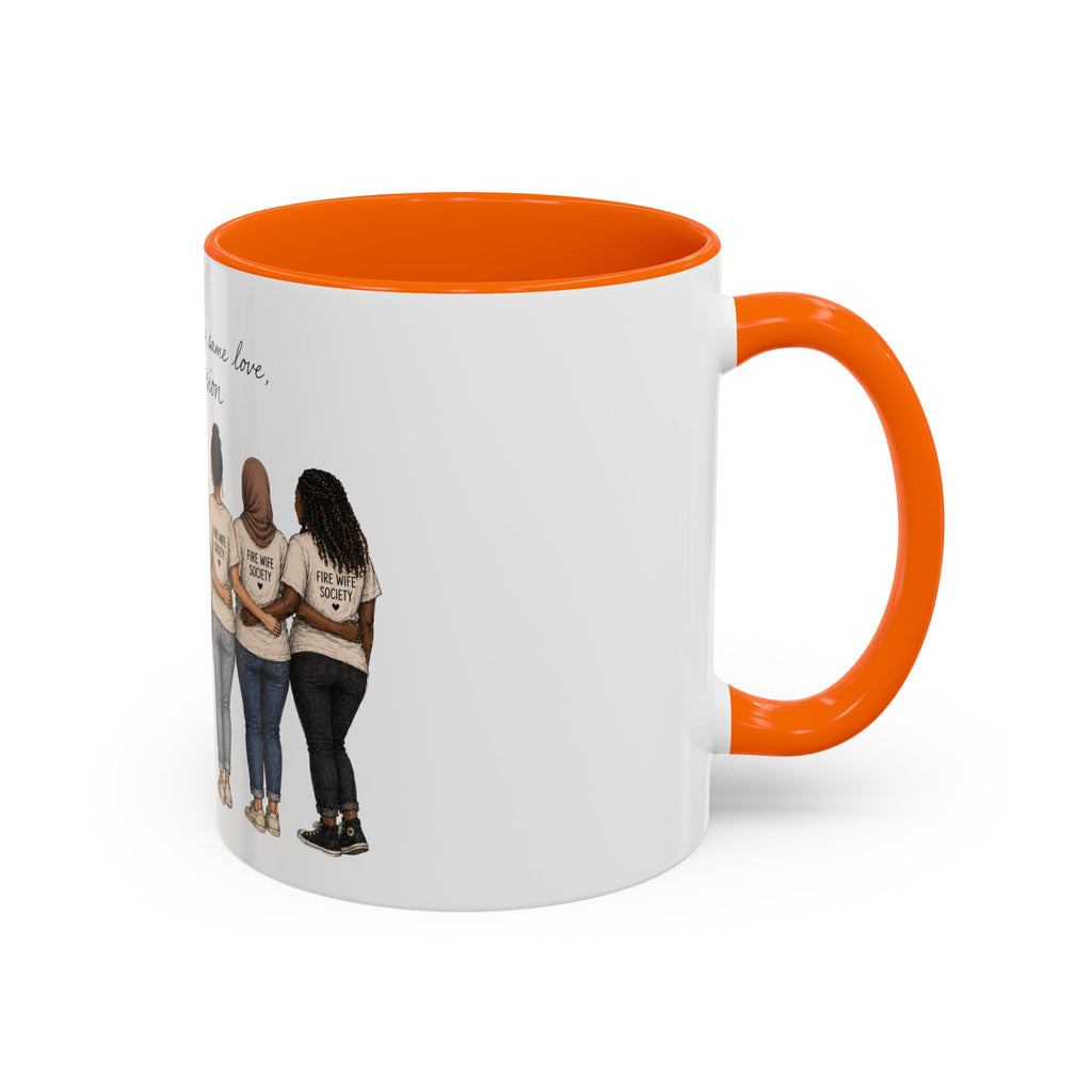 Accent Coffee Mug — "Different Stories, Same Love, One Mission" Women Unity Design (11/15oz)