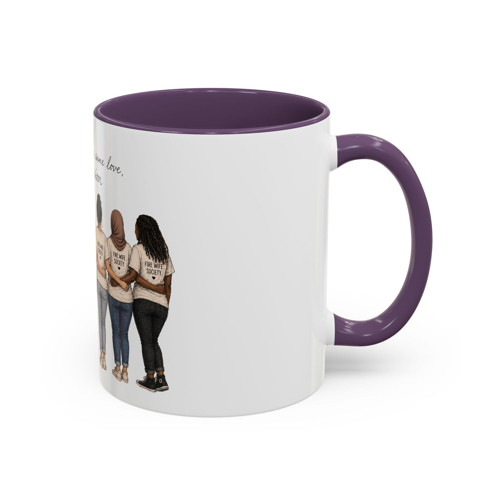 Accent Coffee Mug — "Different Stories, Same Love, One Mission" Women Unity Design (11/15oz)