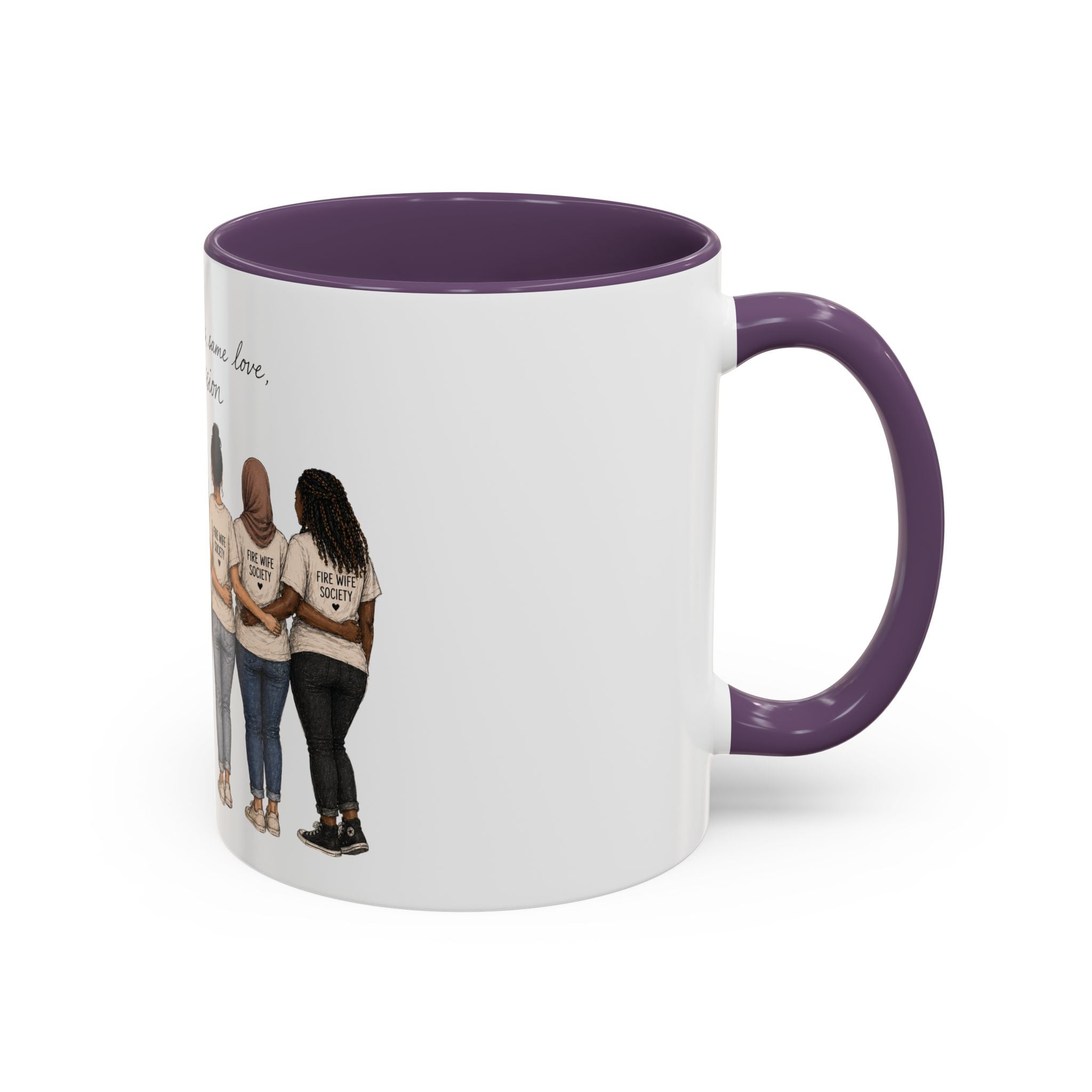 Accent Coffee Mug — "Different Stories, Same Love, One Mission" Women Unity Design (11/15oz)